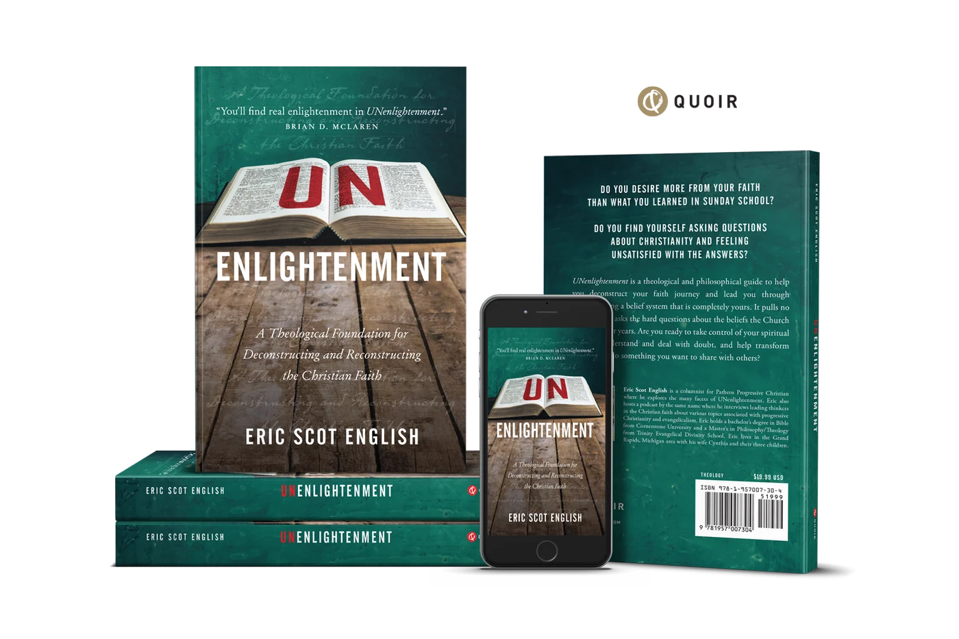UNenlightenment shown in paperback and ebook editions